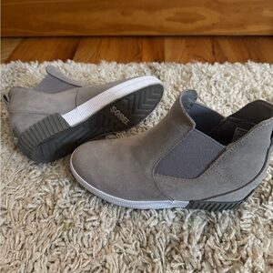 Sorel Gray Suede Chelsea Ankle Booties